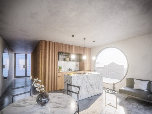 Zwei 40 Fuß High Cube Container als Konzept für temporäres Wohnen.